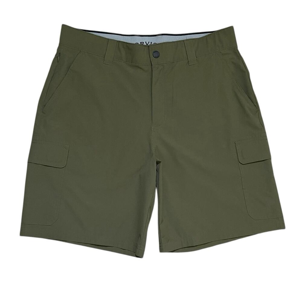 Orvis Men Cargo Shorts Green Size 34/9” Inseam Stretch Outdoor Hiking Camping